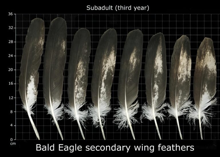 USFWS Feather Atlas Third year subadult Bald Eagle secondary wing feathers