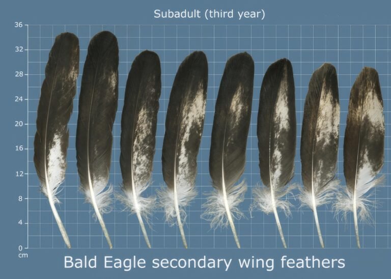 USFWS Feather Atlas Third year subadult Bald Eagle secondary wing feathers