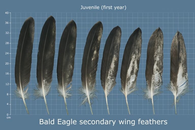 USFWS Feather Atlas Juvenile first year Bald Eagle secondary wing feathers