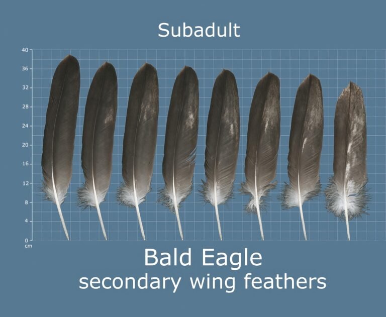 USFWS Feather Atlas Subadult (unclassified) Bald Eagle secondary wing feathers