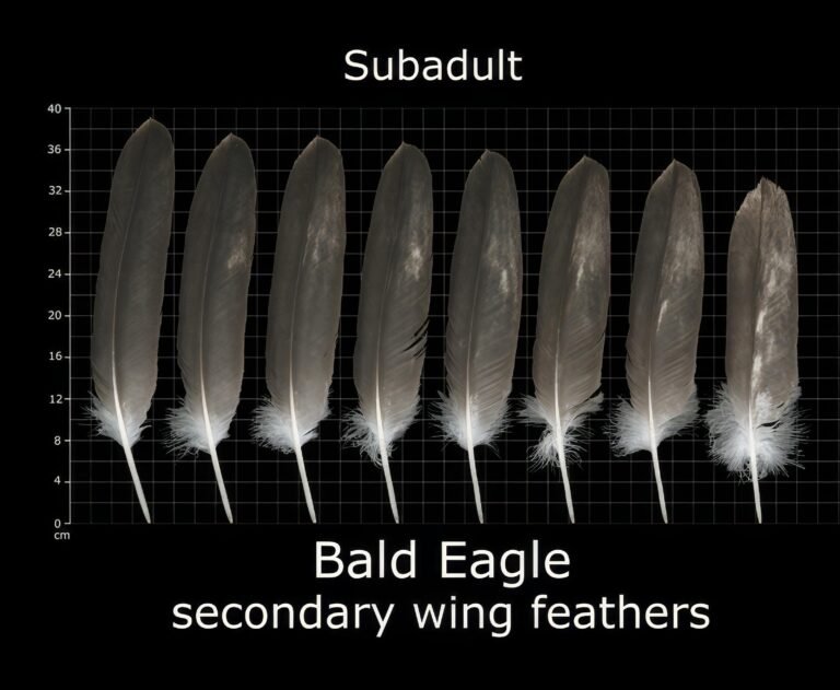 USFWS Feather Atlas Subadult (unclassified) Bald Eagle secondary wing feathers