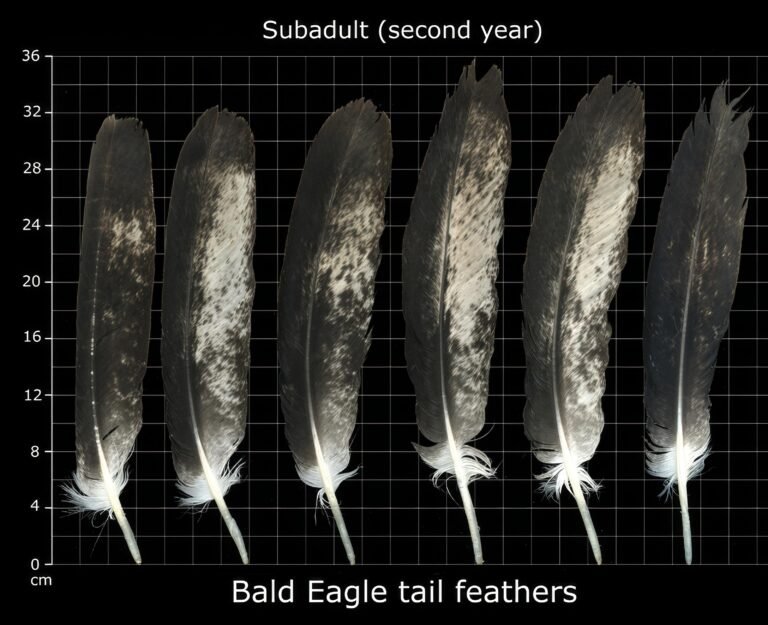 USFWS Feather Atlas Second year subadult Bald Eagle tail feathers