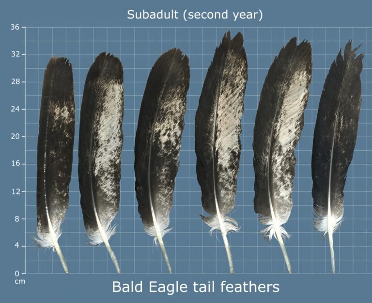 USFWS Feather Atlas Second year subadult Bald Eagle tail feathers