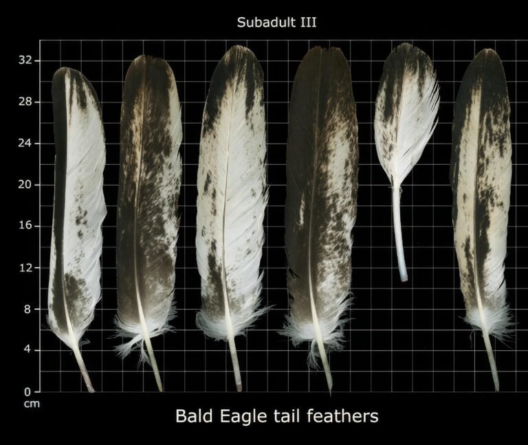 USFWS Feather Atlas Subadult III Bald Eagle tail feathers