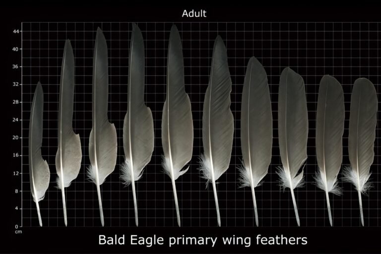 USFWS Feather Atlas Adult Bald Eagle primary wing feathers